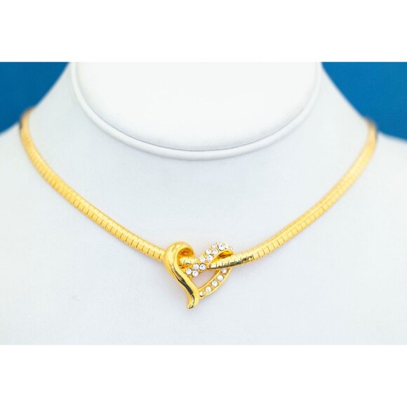 18 Inch Gold Tone Heart Necklace by Avon - D26 - Picture 3 of 4